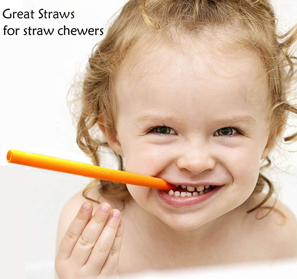 Mini Short Pinch Test Passed Small 5.5" Replacement Reusable Toddlers& Kids&Baby Silicone Small Straws for the First Years Take & Toss Spill Proof Straw Cup-Safe Fun for Baby Teething Chewing