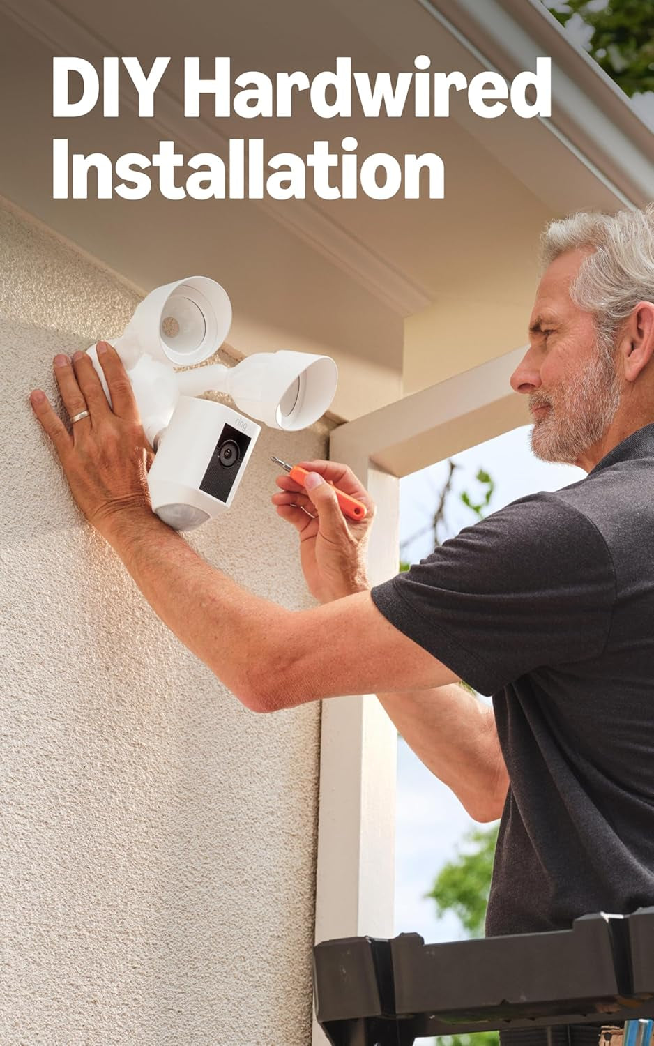 Floodlight Cam Wired plus (Newest Model), Outdoor Home or Business Security with Motion-Activated 1080P HD Video and Floodlights, White